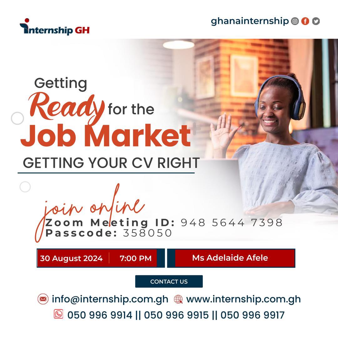 GhanaInternship's tweet photo. Let your CV speak for yourself! Save the date to join us! Prepare your questions ahead for the Q&amp;A session! 

#Internship #GhanaInternship #InternshipInGhana #VirtualInternship #RemoteInternship #PhysicalInternship #FaceToFaceInternship https://t.co/WCqAfip7w8