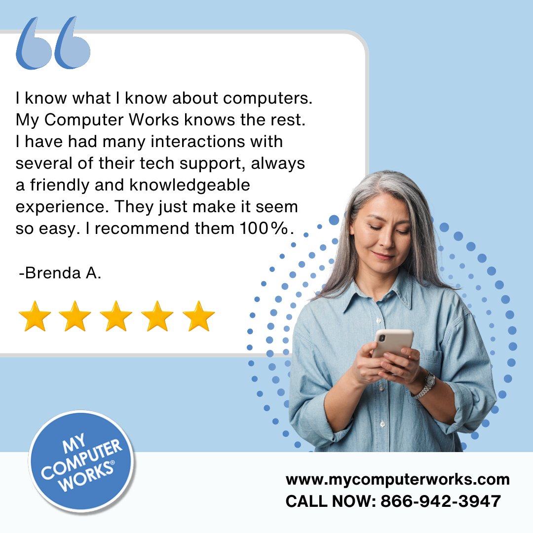 MyCompWorks's tweet image. We pride ourselves on the support we give every customer. Call us today at 866-942-3947 to experience the My Computer Works difference.
#MyComputerWorks #FixMyComputer