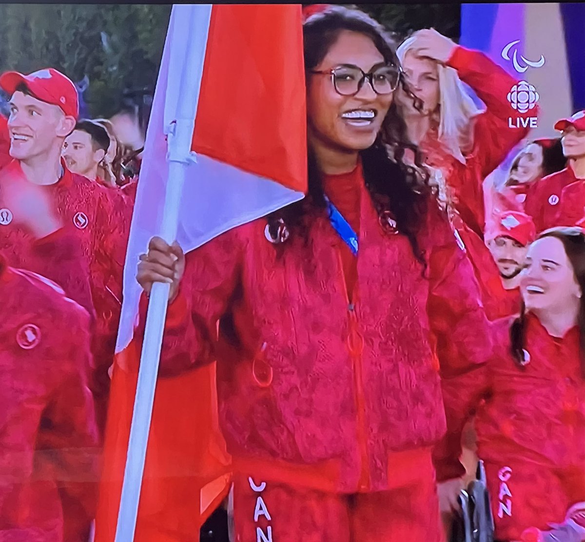 Great to see Newfoundland and Labrador's <a href="/Katarina_Roxon/">Katarina M Roxon PLY, ONL</a> carry the flag for Canada at the 2024 Paralympics!