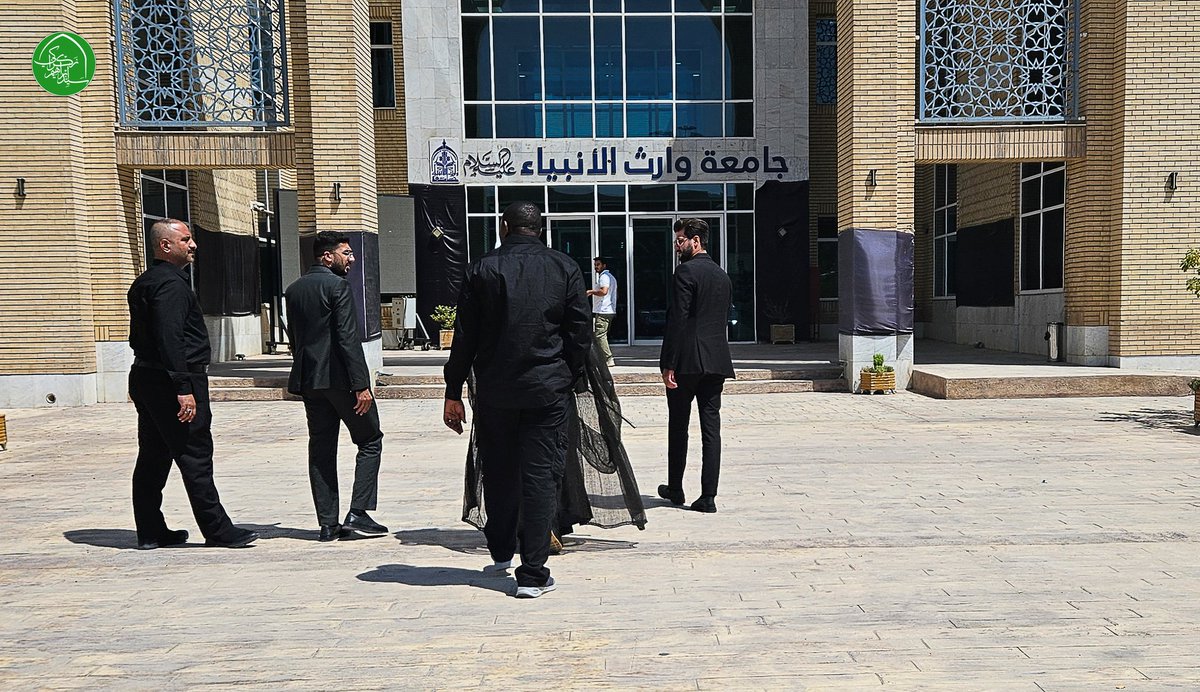 SZakzakyOffice's tweet photo. Sheikh Ibraheem Zakzaky (H) visited the University of Warith Al-Anbiya (PBUH), where he praised its educational projects. He was welcomed with pride and gratitude by the president of the university, Professor Ibrahim Hayawi, and the scientific assistant, Professor Dr. Waqed Moussawi. 
 
#Arbaeen2024
#PrayForPalestine  
23/Safar/1446
28/08/2024