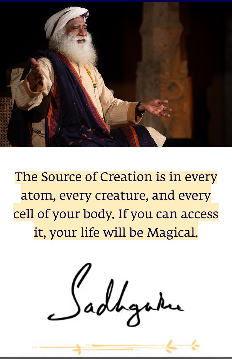 Gargi32354857's tweet photo. @SadhguruJV 🙏🏽🙏🏽🙇🏼‍♀️✨💫  

#SourceOfCreation 

#InnerEngineering https://t.co/DhQ2GLTRDx