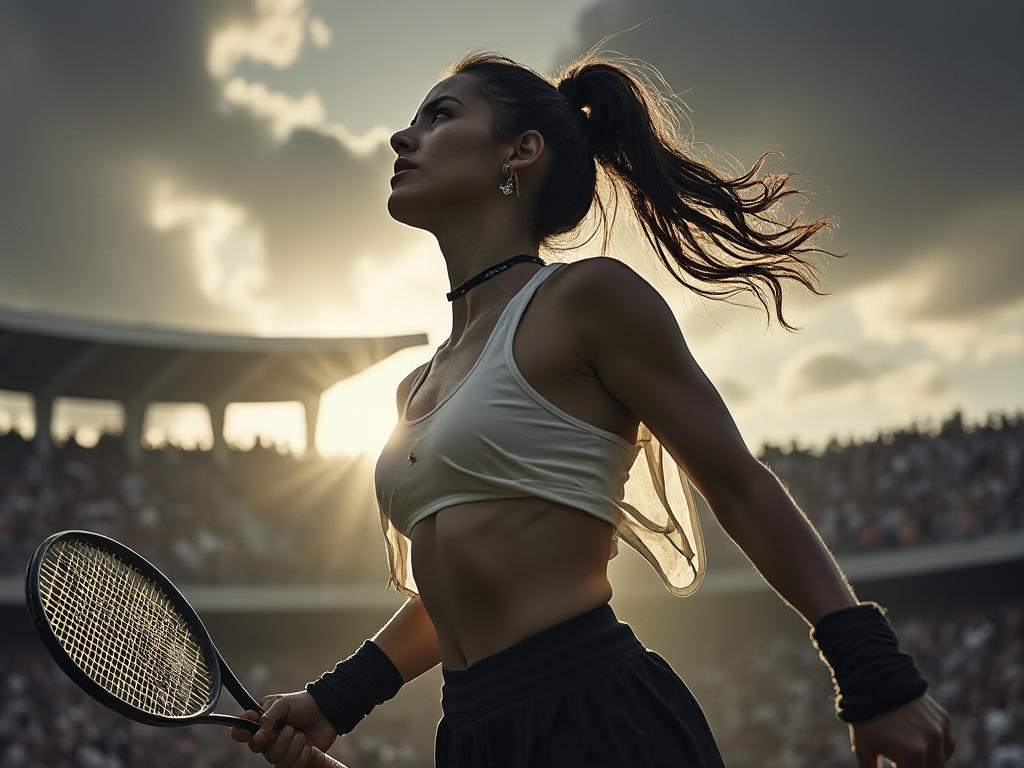 dainiusex7's tweet image. QT your Crop Top art
&quot;Champion&apos;s Grace: Ready for the Final Set&quot;
#TennisWarrior #GameSetMatch #AIart #AIArtwork