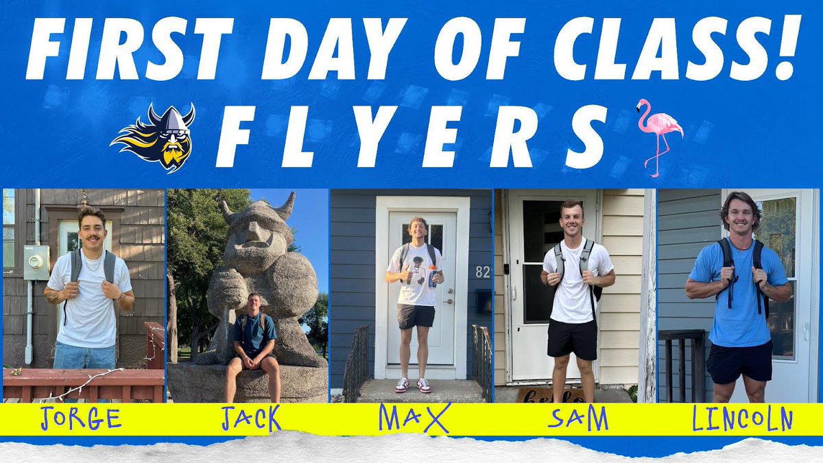 CoachCBrink's tweet photo. Happy first day of class from your Augustana WR’s! #MadeNewFriends #LearnedNewThings 🦩📝📚🤓 https://t.co/hn3goX4x3p