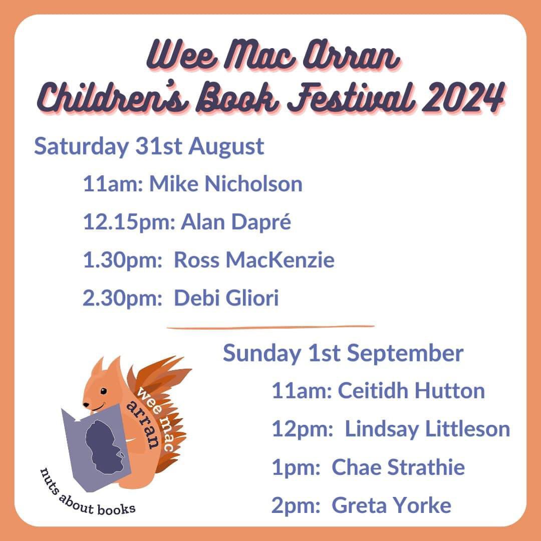 ArranWee's tweet photo. With 3 Days to go

Here is a reminder of everyone visiting us for WeeMacArran 2024 and also that you can get all the books from this years guests at the Arran Heritage Museum. https://t.co/WC5v0uLrky