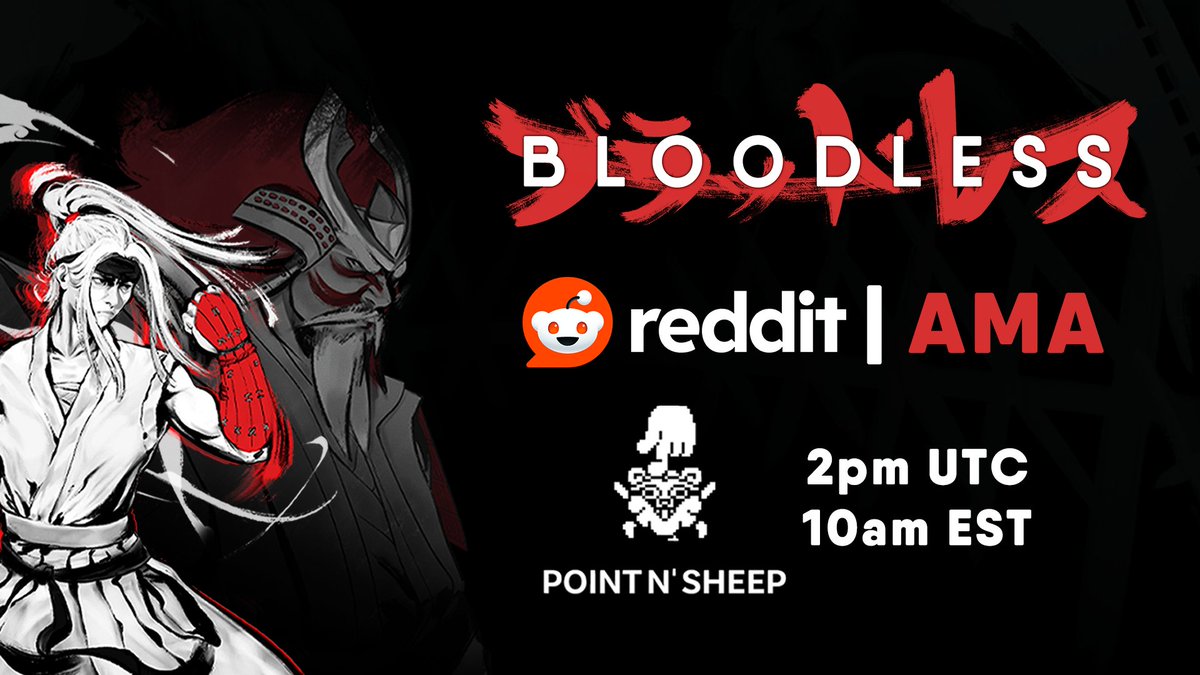 Join the dev team of Bloodless <a href="/pointnsheep/">Bloodless ⛩ Out now!</a> for an AMA on the r/Games subreddit tomorrow at 2pm UTC / 10am EST!

reddit.com/r/Games/