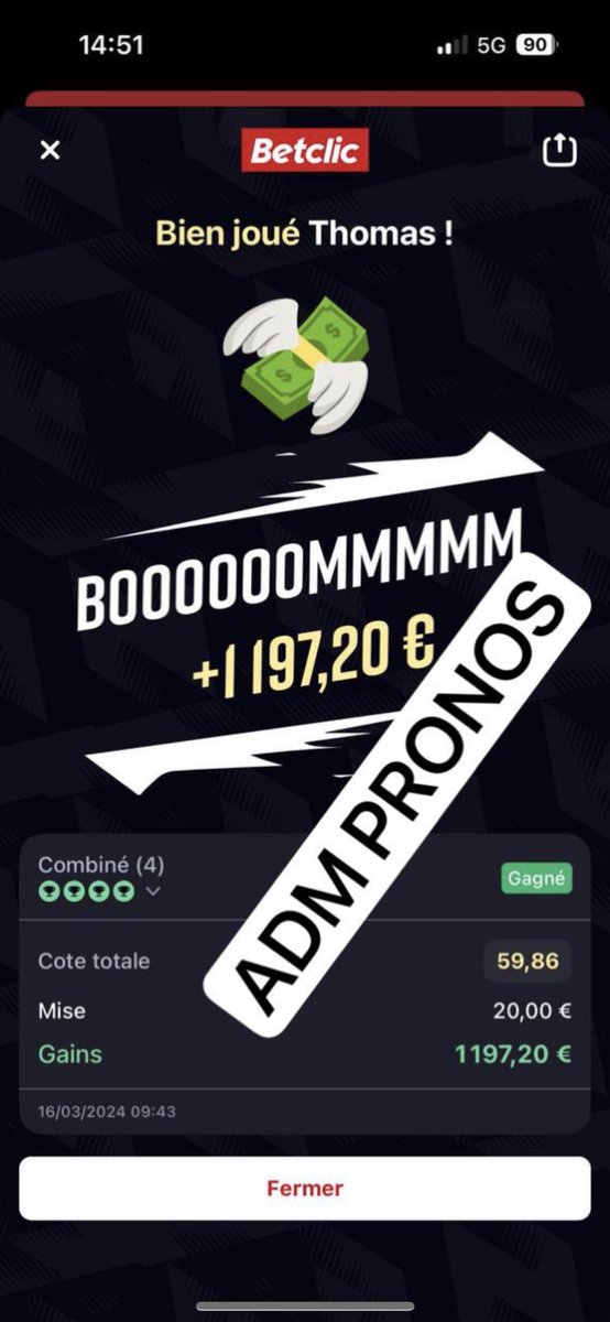 La saison 2023/2024 était easy 😏 !

Les autres ticket de la saison dans mon Télégramme : t.me/+VLmG29H3dPZlM…

#TeamParieur