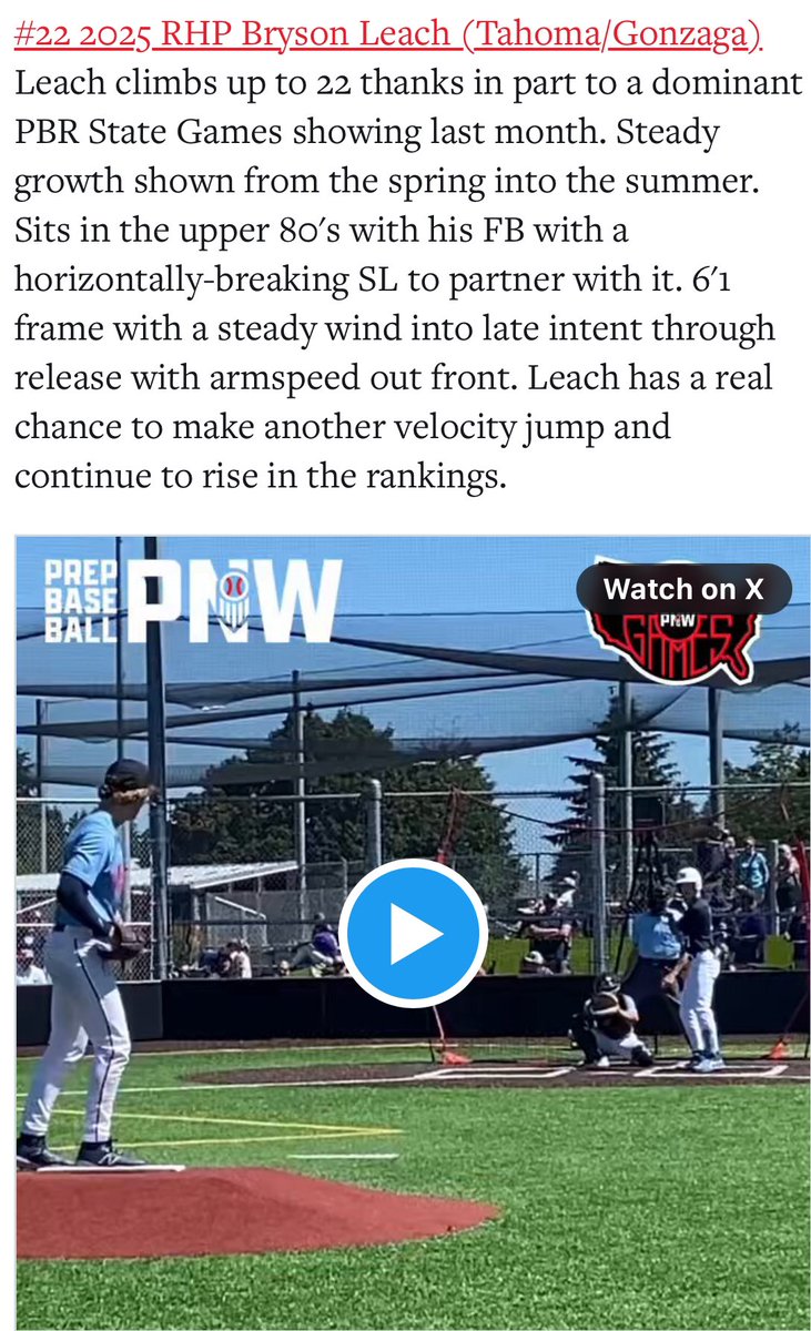 Thank you for the write up <a href="/PrepBaseballWA/">Prep Baseball Washington</a>