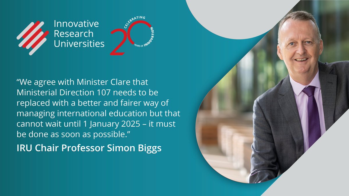 We thank the Minister for listening to the sector's concerns around Ministerial Direction 107 however its removal cannot wait. We call on the government to end unfair visa processing for international students ASAP and amend the ESOS Bill. 
☞ iru.edu.au/news/innovativ…