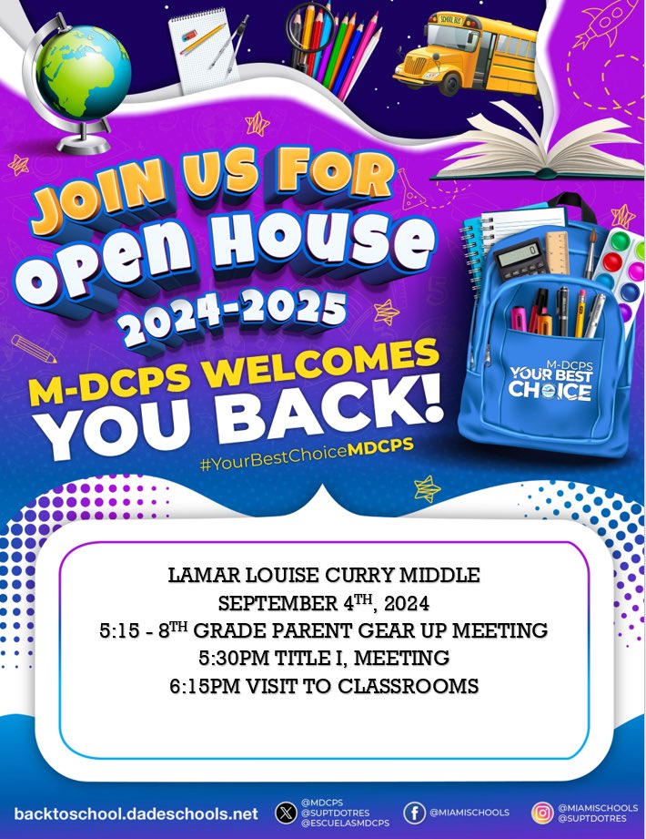 🌟 Join Us for Open House at Curry Middle School! 🌟

Mark your calendars! 📅 We’re excited to invite you to our annual Open House on September 4th. This is a fantastic opportunity to meet your child’s teachers and learn about our great programs! We can’t wait to see you there!