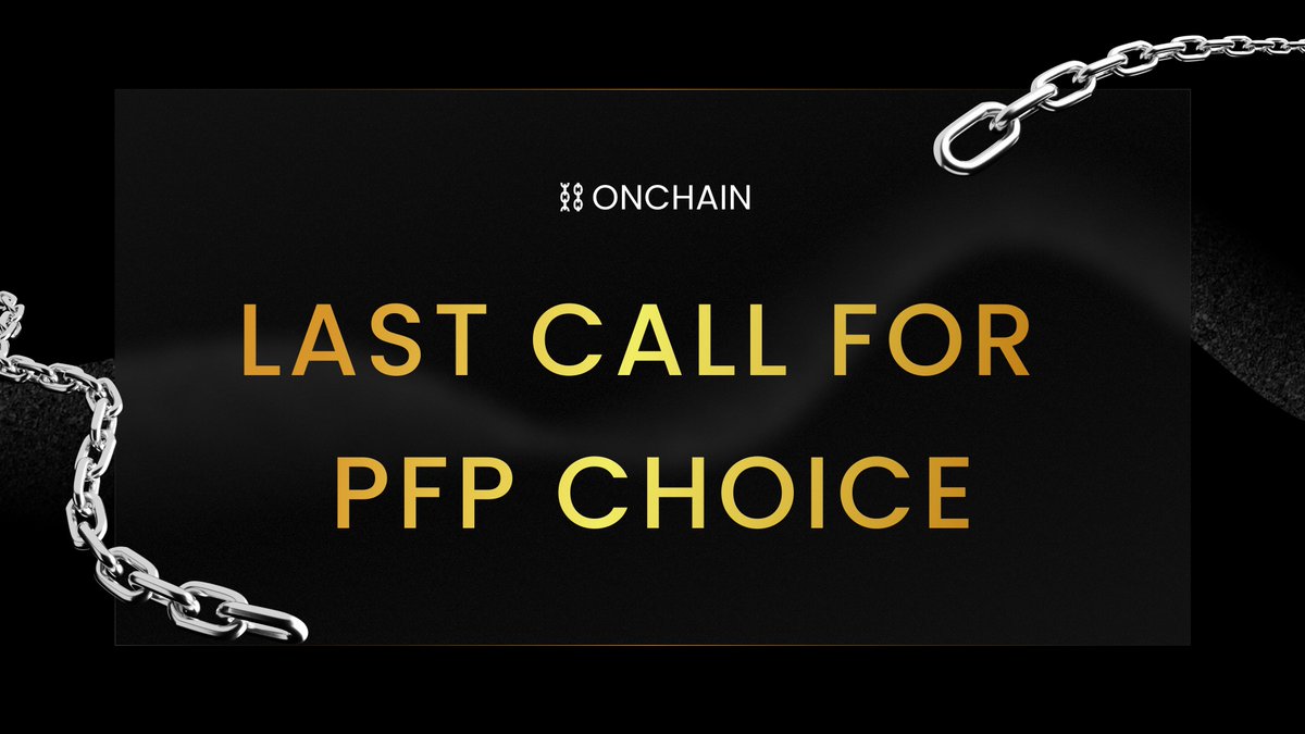 📣 Last call! September 1st is the final day to convert your Onchain Pill into a PFP. If you want to join the ranks of the Onchainers — act now 🫶

👇

pill.onchaincoin.io