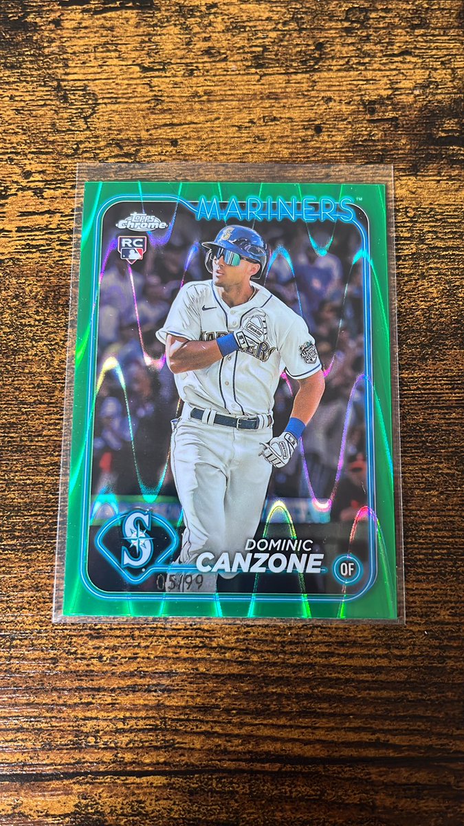 VASPTCards's tweet image. 2024 Topps Chrome Dominic Canzone Green Ray Wave RC /99 - $3