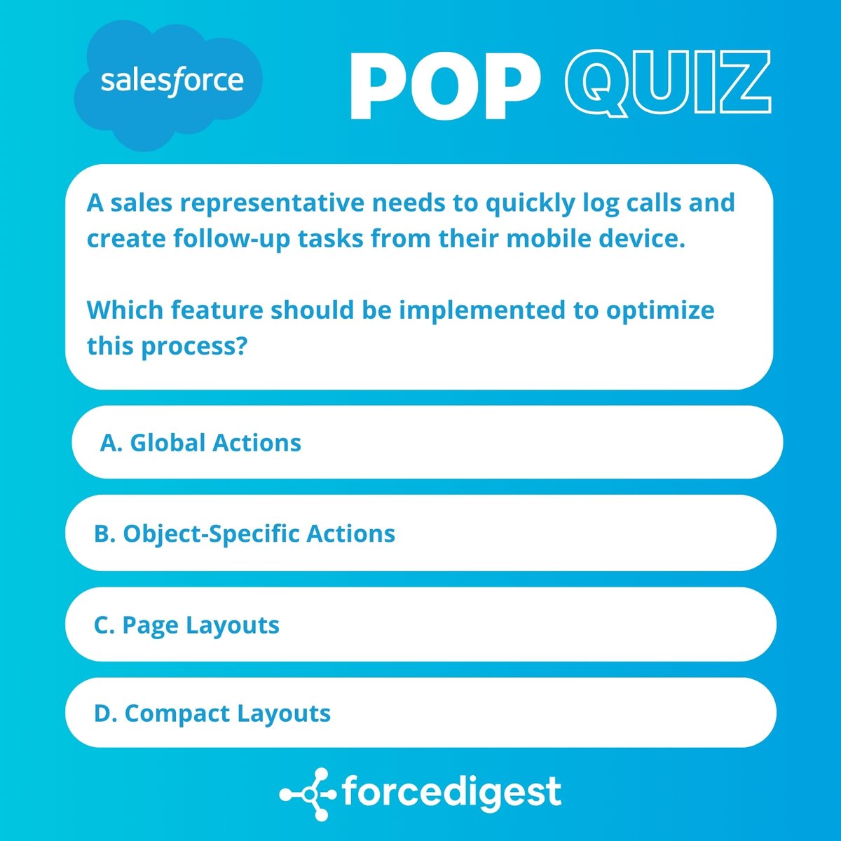 ForceDigest's tweet image. ✨ #ForceDigest Daily Pop Quiz - Salesforce Certified Platform App Builder #SalesforcePlatformAppBuilder #Salesforce #Certification #Tech #Techie #SalesforceCourse #Techworld #certificationsalesforce #Forcedigest #Techies #SalesforceCerts