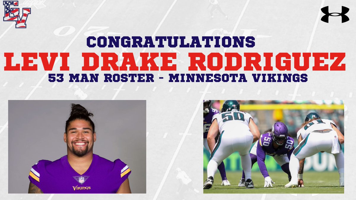 East View Football (@patriotpride13) on Twitter photo Congratulations to Former East View Patriot <a href="/DrakeRodriguez5/">Levi Drake Rodriguez</a> on making the Minnesota Vikings 53 Man roster! We are proud of you!
<a href="/EastViewHS/">East View HS</a> <a href="/GeorgetownISD/">Georgetown ISD</a> <a href="/Vikings/">Minnesota Vikings</a> Congratulations to Former East View Patriot <a href="/DrakeRodriguez5/">Levi Drake Rodriguez</a> on making the Minnesota Vikings 53 Man roster! We are proud of you!
<a href="/EastViewHS/">East View HS</a> <a href="/GeorgetownISD/">Georgetown ISD</a> <a href="/Vikings/">Minnesota Vikings</a>