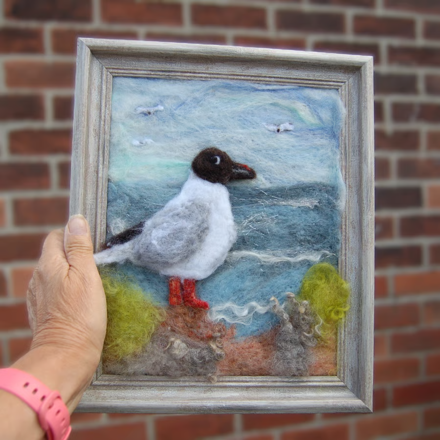 Yorkshireharec1's tweet photo. Needle felted Little Gull picture - Folksy https://t.co/x2Af4RtlcW #newonfolksy https://t.co/cvxH2etm3P