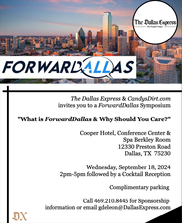 DallasExpress's tweet image. The Dallas Express and CandysDirt.com invites you to a ForwardDallas Symposium!

#ForwardDallas @DallasExpress @CandysDirt