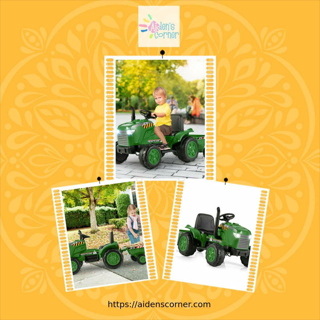 BUYCADE's tweet image. Awesome! Amazing! Our latest arrival. 12V Kids Ride On Tractor with Trailer and Remote Control-Dark Green at $174.00. 
aidenscorner.com/products/12v-k…