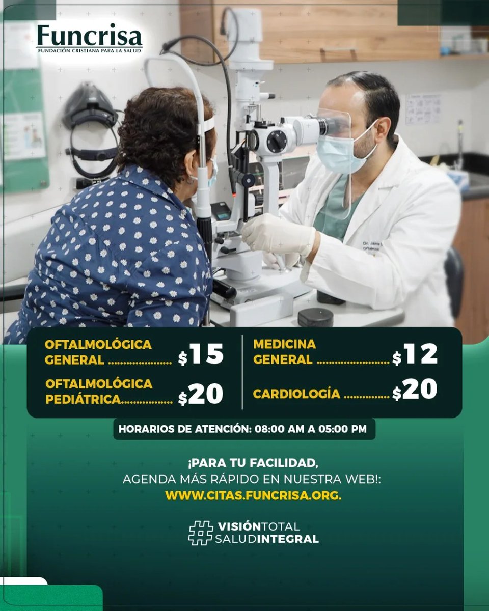 Funcrisaec's tweet photo. Confía tu salud visual en las mejores manos 👁️
Llevamos más de 30 años cuidando la visión de miles de ecuatorianos con calidad y vocación. Nuestra misión es ofrecer Visión total, salud integral para todos.
📲 https://t.co/TKos9VmK9z

#Oftalmología #SaludOcular #Lentes #Guayaquil https://t.co/84x089jWFz