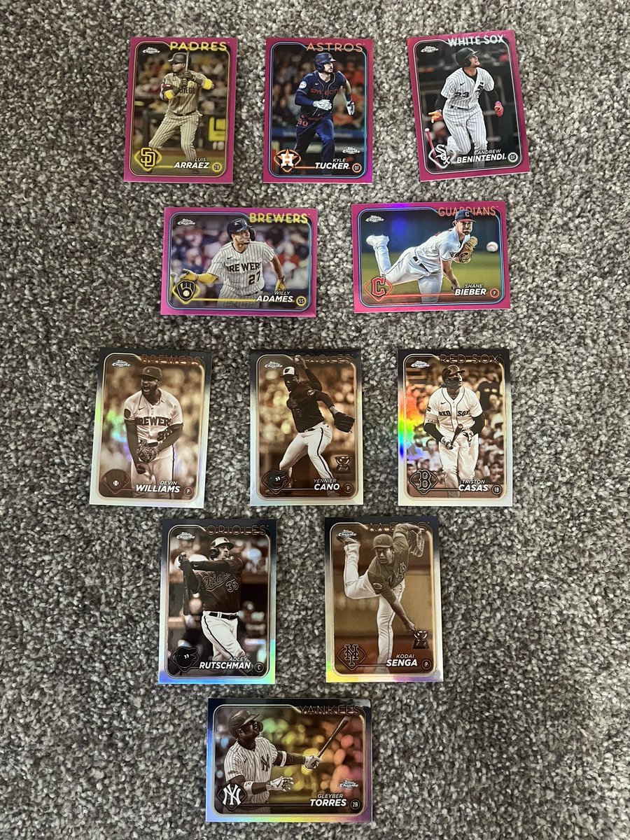 VASPTCards's tweet image. 2024 Topps Chrome Pink/Sepia Lot - $8 obo