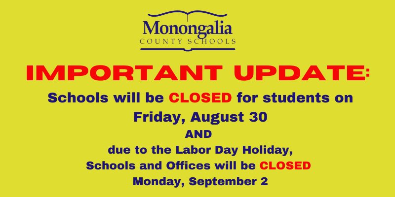 Monongalia_Co's tweet photo. IMPORTANT UPDATE https://t.co/npxxgITcTs