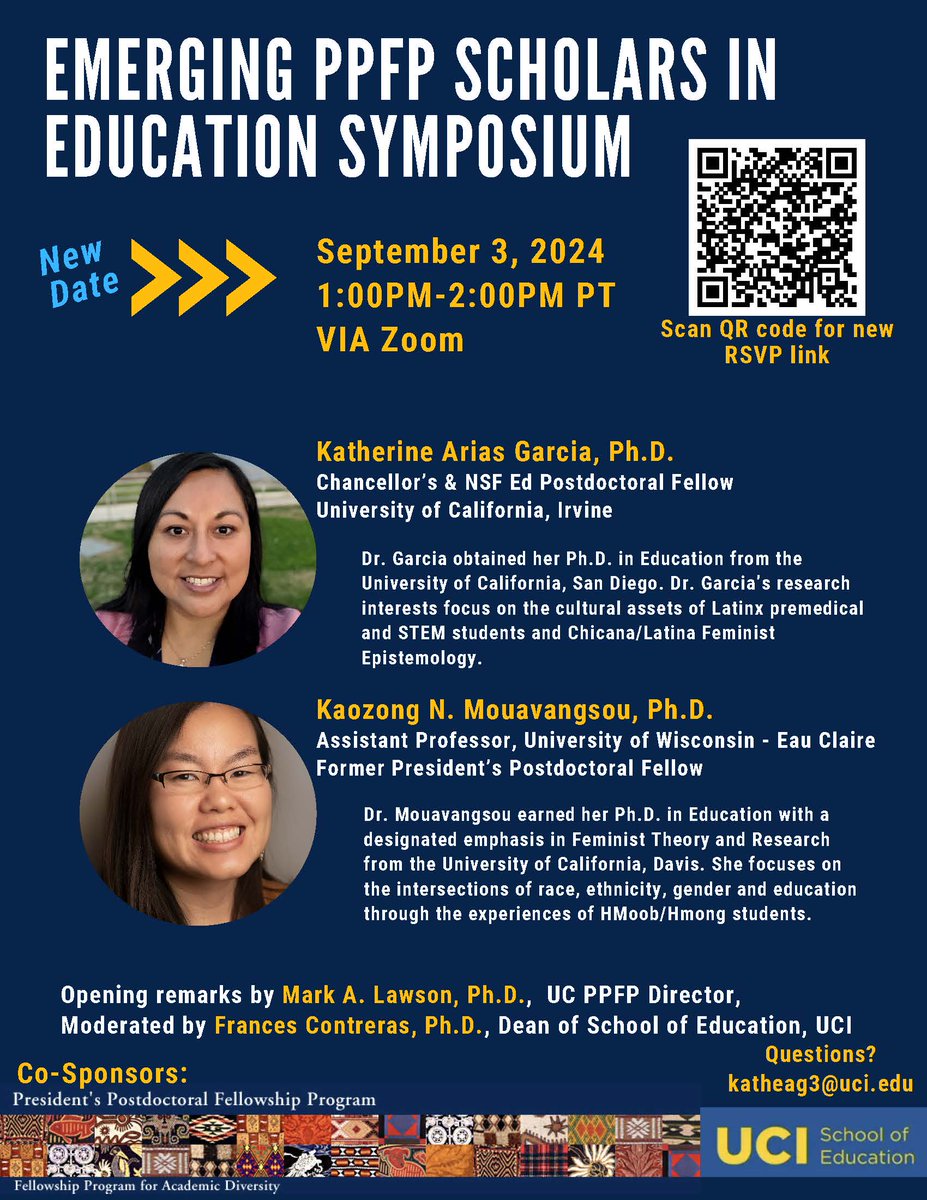 KatherineAGPhD's tweet photo. I am excited to start this academic year by sharing my research along with Kaozong Mouavangsou, join us! @UC_PPFP  @UCIEducation  #UCPPFP

Tuesday, Sept 3rd, 1pm(PT)
Register: https://t.co/ABNymbMi3e https://t.co/0Hj9t36ysf