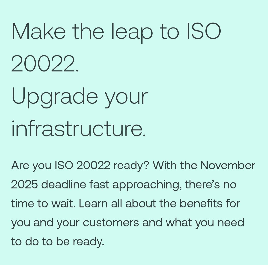 SWIFT and the #BIS have set the deadline for full implementation of # ISO20022 blockchain protocols by November 2025, setting the stage for the  new system coming into play $XRP $XLM #Interoperability is