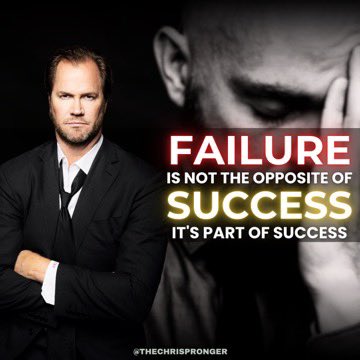 Failure isn't the opposite of success; it's a vital part of the journey. Each setback teaches us valuable lessons, strengthens our resilience, and brings you much closer to your goals. Embrace failure and let it fuel your path to success.