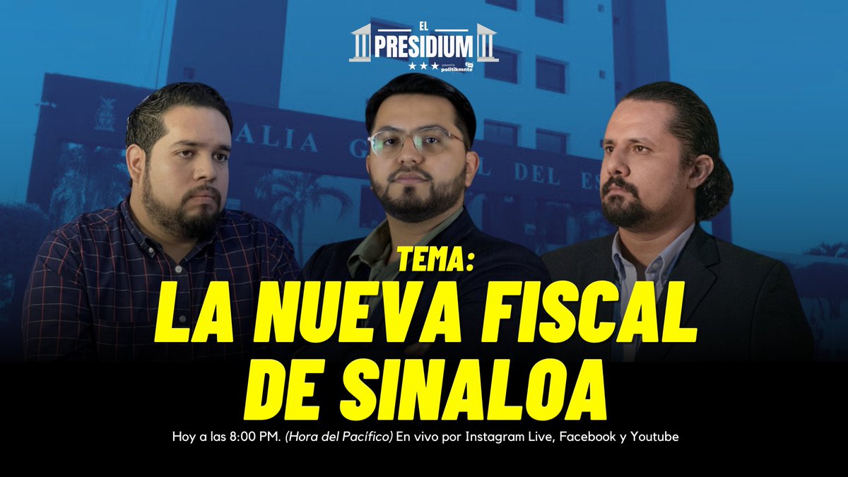 Politikmnte's tweet image. Esta mañana el @congresosinaloa designó a Claudia Zulema Sánchez como nueva titular de la @FiscaliaSinaloa 

¿Quién es y que méritos tiene para asumir este cargo? hoy lo vamos a discutir en la mesa de análisis  #ElPresidium 🎙️ de #Politikmnte.

Nos acompañarán Carlos Bórquez,…