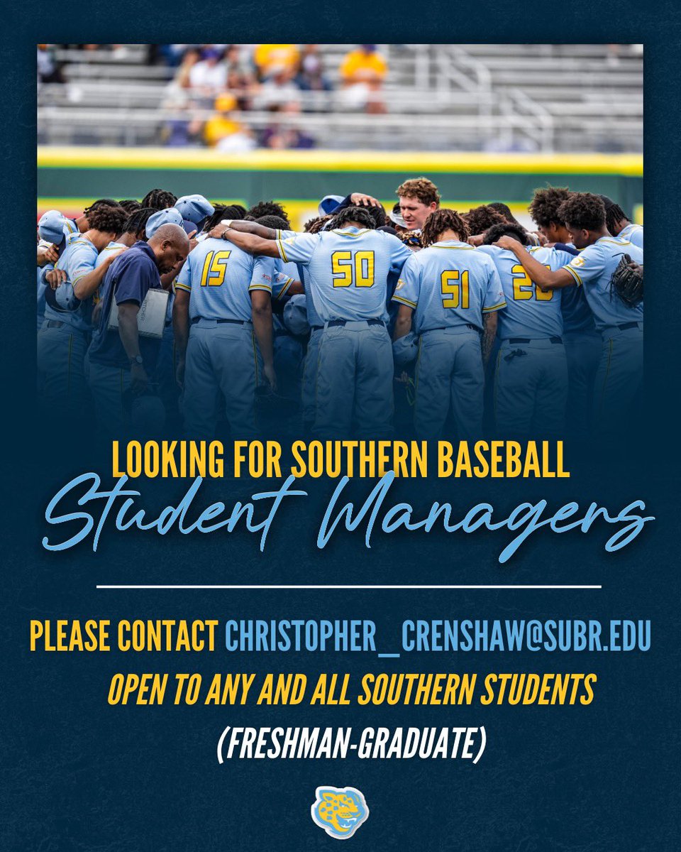 We're looking for new student managers to join the squad!

This opportunity offers a lot of different disciplines:

• On-field help
• Data/analytics support
• Administrative duties

...and much more! 

Please contact us if you are interested or have any questions.