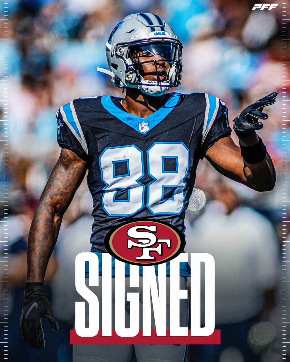 PFF_49ers's tweet photo. The 49ers are signing WR Terrace Marshall Jr, per @Schultz_Report

The highest-graded WR on go routes in 2022 - 97.1 🤧 https://t.co/MJByug7Ref