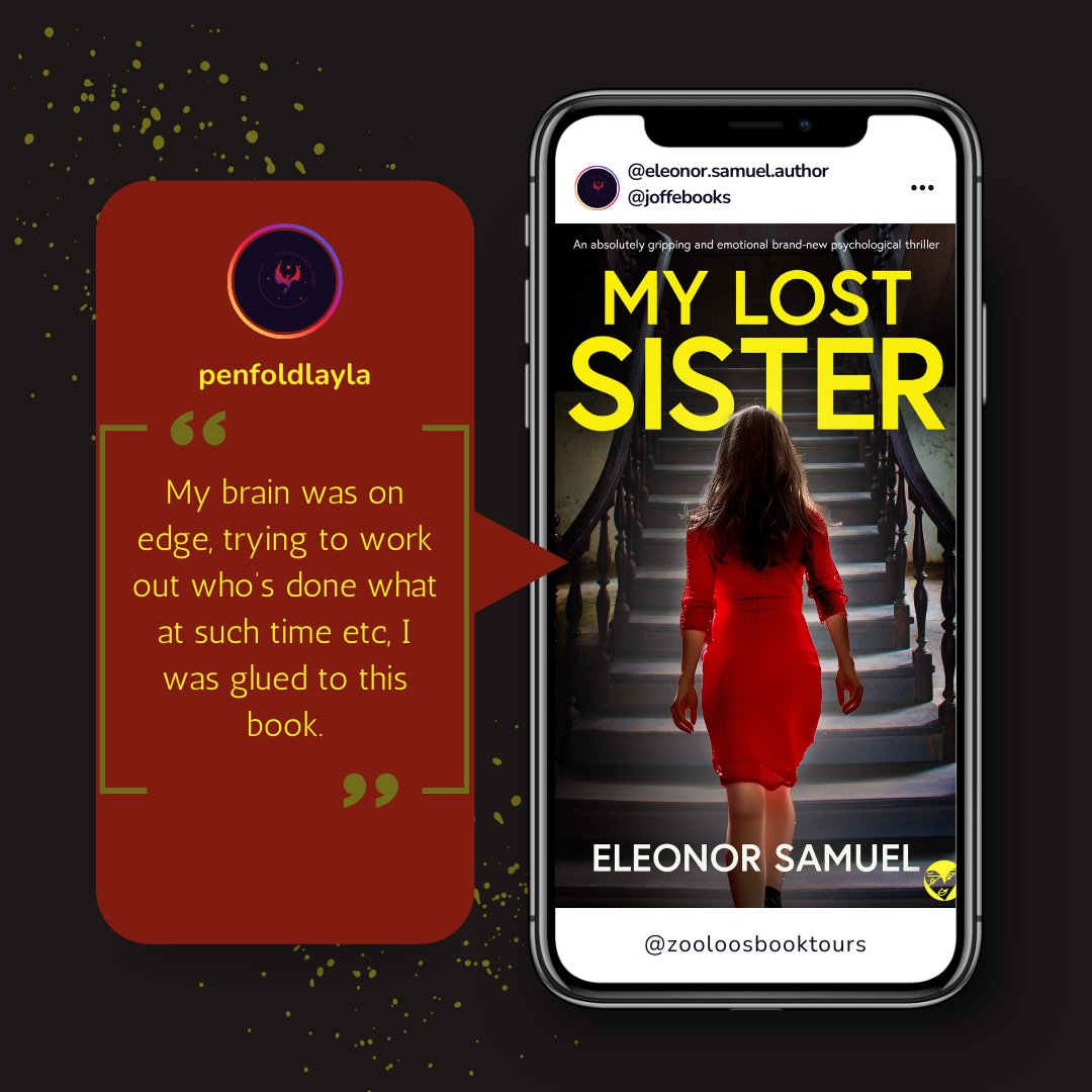 ZooloosBT's tweet photo. On the #booktour for #MyLostSister we saw posts from @mrsbookburnee #fictionalfootprint #penfoldlayla ~ You can read all the reviews here ~ https://t.co/NyESXSy8Da

Tomorrow, @songra28 will be joining the tour!

@EleonorSamuel @joffebooks
#ZooloosBookTours https://t.co/2GD0UxiKKb