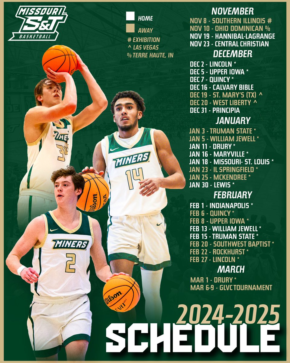 2024-25 Missouri S&amp;T 🏀 schedule is here! ⛏️