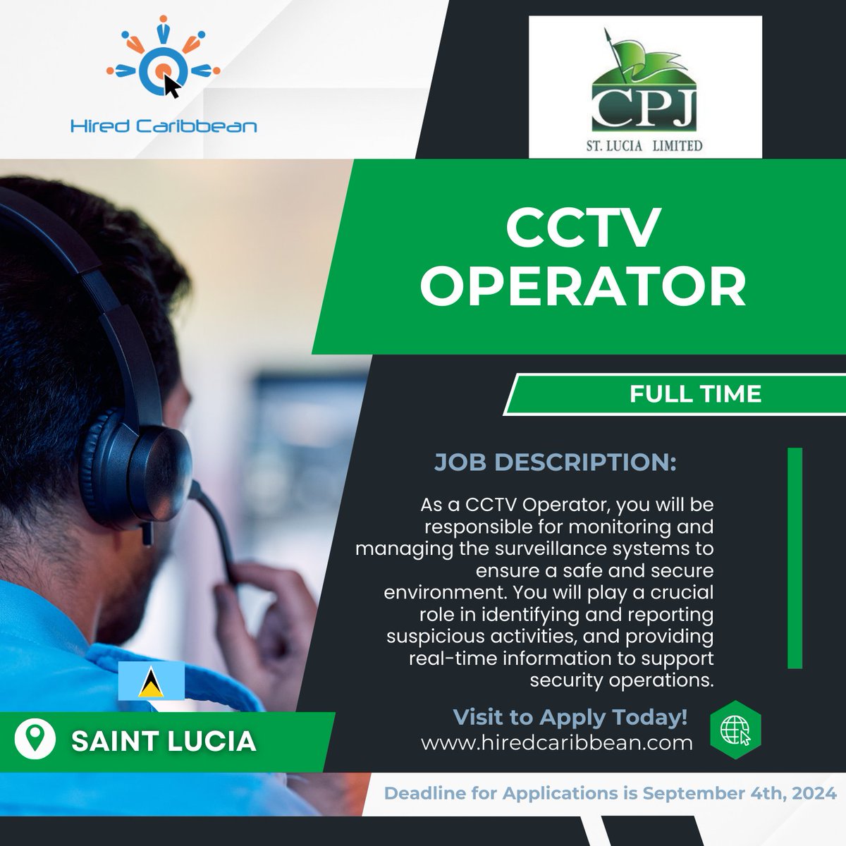 hiredcaribbean's tweet image. CPJ St. Lucia is seeking a dedicated CCTV Operator to join our security team.

Learn more &amp;amp; Apply here hiredcaribbean.com/job/cctv-opera…

Deadline: September 4th, 2024 

#HiredCaribbean #GetHired #CCTVOperator #CareerOpportunity