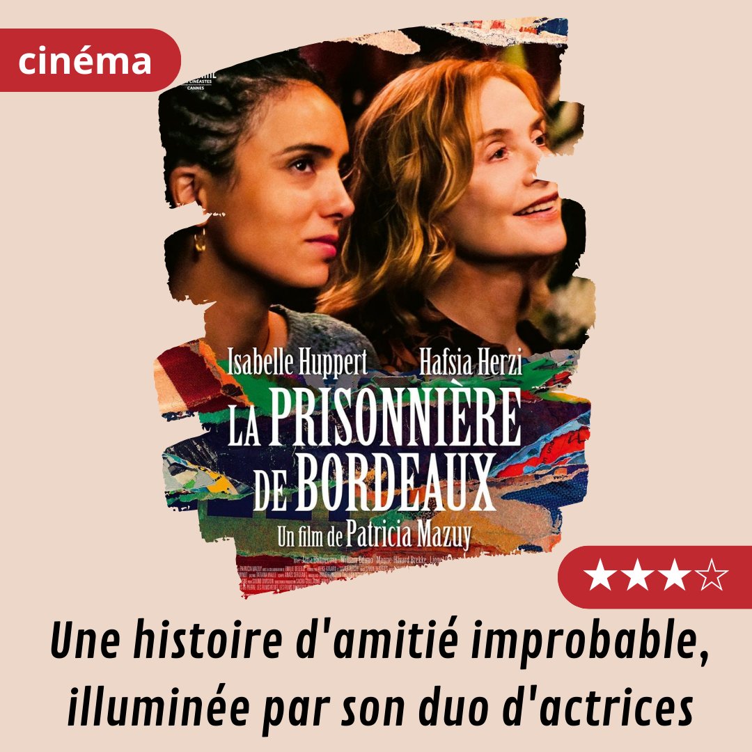 La prisonnière de Bordeaux : une histoire d'amitié improbable, illuminée par son duo d'actrices

Ma #critique sur mon blog. #cinema 
#LaPrisonniereDeBordeaux 
cinemadevincent.blogspot.com/2024/08/la-pri…