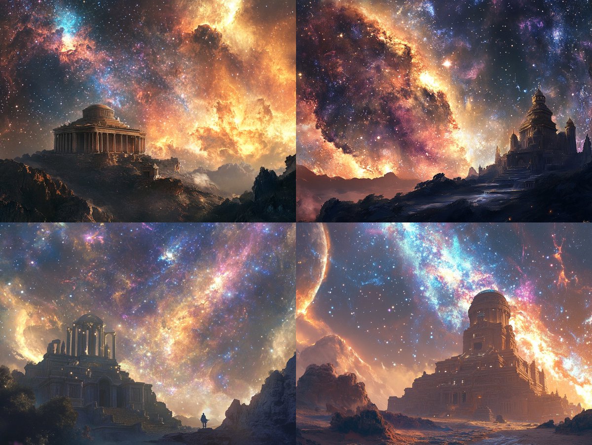 EvoqueAI's tweet photo. Evoque generates 4 unique images from your prompt! 🌟 Enhance them with GPT-4 and then decide—upscale, reroll, outpaint, inpaint, or create variations. The choice is yours to refine and perfect your vision! #AIArt #DigitalCreation #EvoqueAI #CreativeControl https://t.co/tFx15MBCay
