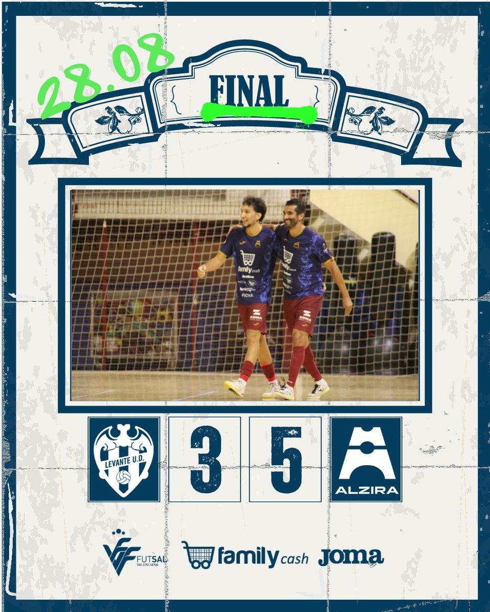 FINAAAAL en Paterna 🔚

@LUDFutbolSala 3️⃣➖5️⃣ Family Cash AFS

⚽ Gus, Humberto, Arechaga, Ibarra y Naranjo. 

🏆 Supercopa CV

#Jonobaixe