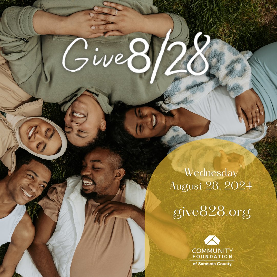 Community Foundation of Sarasota County (@cfsarasota) on Twitter photo It's #Give828 which marks the day of giving to Black-led & Black-benefitting nonprofits.
Check out the Give 8/28 community mixer from 4:30-6:30pm at the <a href="/WBTTsrq/">Westcoast Black Theatre Troupe</a> & meet some participating orgs!
Learn more about Give828 & show your support by visiting give828.org It's #Give828 which marks the day of giving to Black-led & Black-benefitting nonprofits.
Check out the Give 8/28 community mixer from 4:30-6:30pm at the <a href="/WBTTsrq/">Westcoast Black Theatre Troupe</a> & meet some participating orgs!
Learn more about Give828 & show your support by visiting give828.org