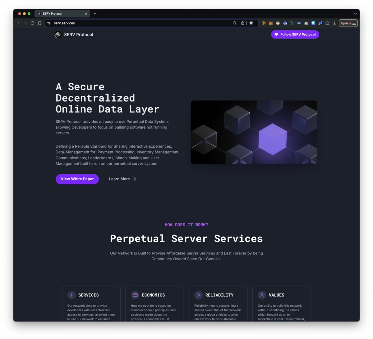 servprotocol's tweet image. Some basic updates have been made to the SERV.Services landing page as we get closer to having liquidity on chain and moving beyond multiplayer game services and enabling minimal levels of asset management.

Check it out!
serv.services

Mainnet Soon™️!