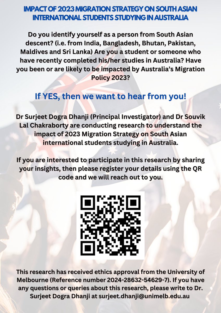 How will the new  Migration Strategy impact South Asian international students currently in tertiary education or those who plan on coming to Australia for higher education? <a href="/SurjeetDhanji/">Surjeet Dhanji</a> and I are interested in hearing your perspectives, your voice. 

#migration #highered