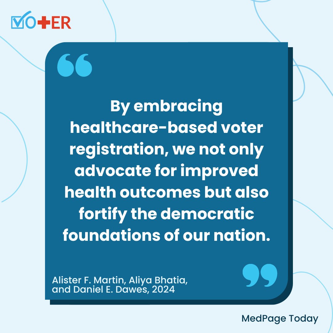 Vot-ER (@vot_er_org) on Twitter photo Check out Vot-ER's new feature in <a href="/medpagetoday/">MedPage Today</a> to learn how healthcare professionals are uniquely positioned to empower eligible voters to shape their health outcomes through nonpartisan civic engagement.
Read more: bit.ly/4dnjeIR Check out Vot-ER's new feature in <a href="/medpagetoday/">MedPage Today</a> to learn how healthcare professionals are uniquely positioned to empower eligible voters to shape their health outcomes through nonpartisan civic engagement.
Read more: bit.ly/4dnjeIR