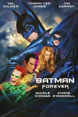 THCMAS_L's tweet photo. Batman Forever (1995) Joël Schumacher : Un mauvais Batman mais un très bon film.

J'ai adoré l'ambiance cartoon dans les costumes, accessoires, décors,... Même la musique.

Tommy Lee Jones fait un excellent Double Faces.

#Cinema #film #Batman #Forever https://t.co/4Csgr8BHiW