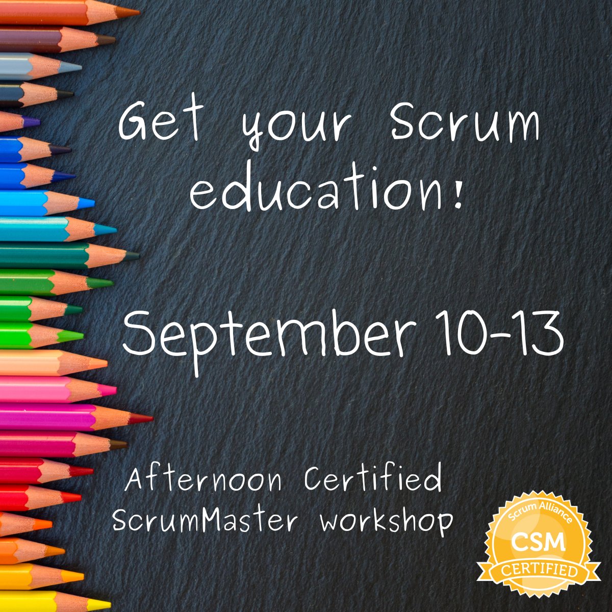 Back to School isn't just for the kids! Learn something new! Become a Certified Scrum Master now! appliedscrum.com/store/p150/cer…