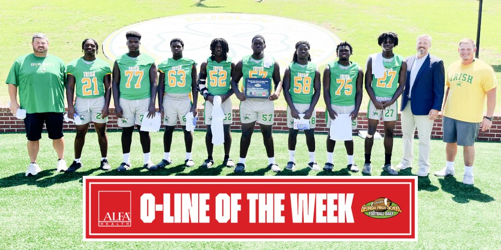 GHSF Daily Offensive Line of the Week is <a href="/DublinIrishFB/">Dublin HS Football</a> sponsored by <a href="/Alfa_Insurance/">Alfa Insurance</a>. Th Irish paved way for 512 rushing yards (14.6 yards per carry) and 8 rushing touchdowns in a 66-26 victory over East Laurens. Dublin is averaging 412.5 rushing yards per game in its 2-0 start.