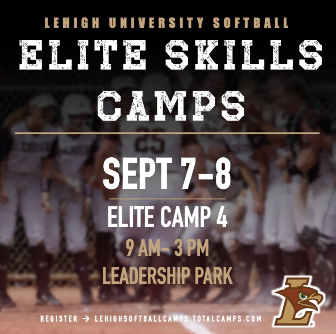 🚨Last Camp of the Year🚨 Come and join our coaches and players at our September Elite Camp! Register today to secure your spot:  lehighsoftballcamps.totalcamps.com 🥎

#HawksFlyTogether #GoLehigh