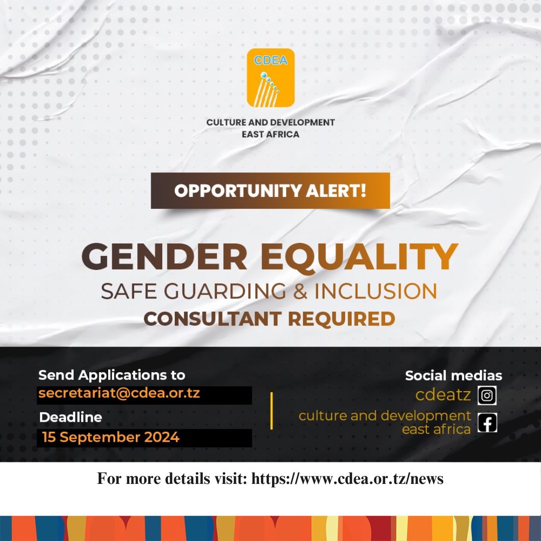 Could you be the right fit?
Reach out to us.
cdea.or.tz/news/consultan…