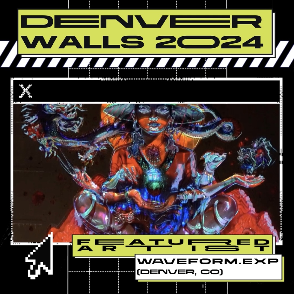 DENVERWALLSFEST's tweet image. CONFIRMED DENVER WALLS 2024 ARTIST: @waveformexp from Denver, CO

Keep your eyes peeled for details on where and when WAVEFORM.exp will be projection mapping murals during the festival!