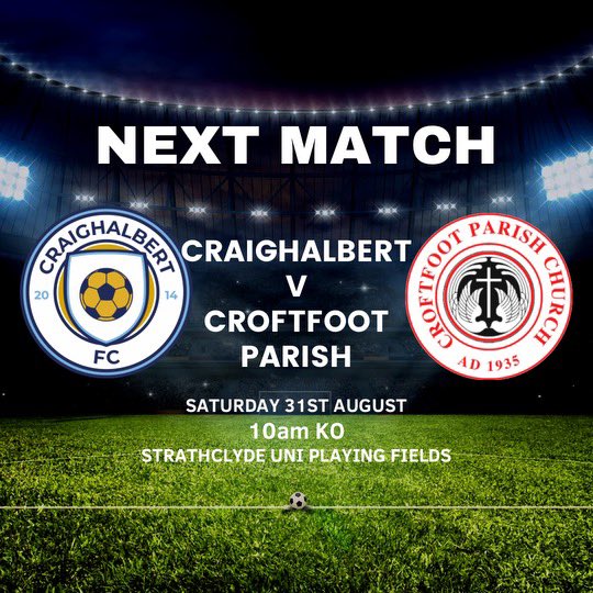 Onwards to Saturday which will be a tough test against Craighalbert.