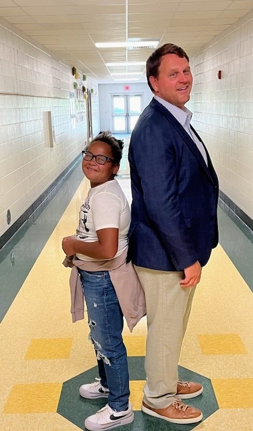 Got to check in with one of my friends in Macon County Schools today. Met her 2 years ago when she was in 3rd grade (when she wanted to know how tall I was). I'd say she's catching up to me fast!