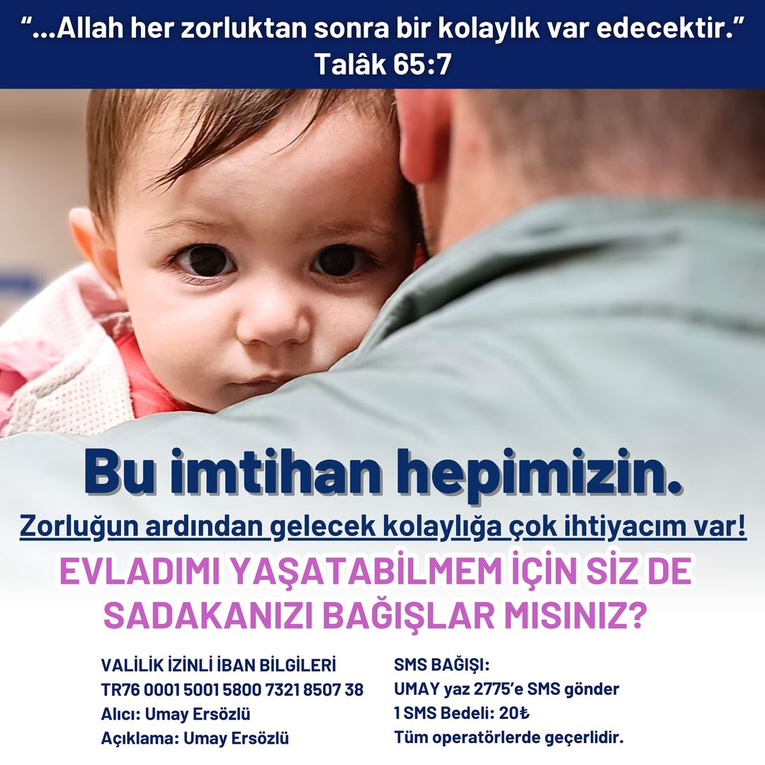 Evladım gözlerimin önünde her gün daha da eriyor. Onu ağlarken, korkudan titrerken görmeye dayanamıyorum. Bir tedavi şansı varken parasızlık yüzünden evladımın ellerimden kayıp gitmesine ne olur izin vermeyin.
#DilenmiyoruzDireniyoruz