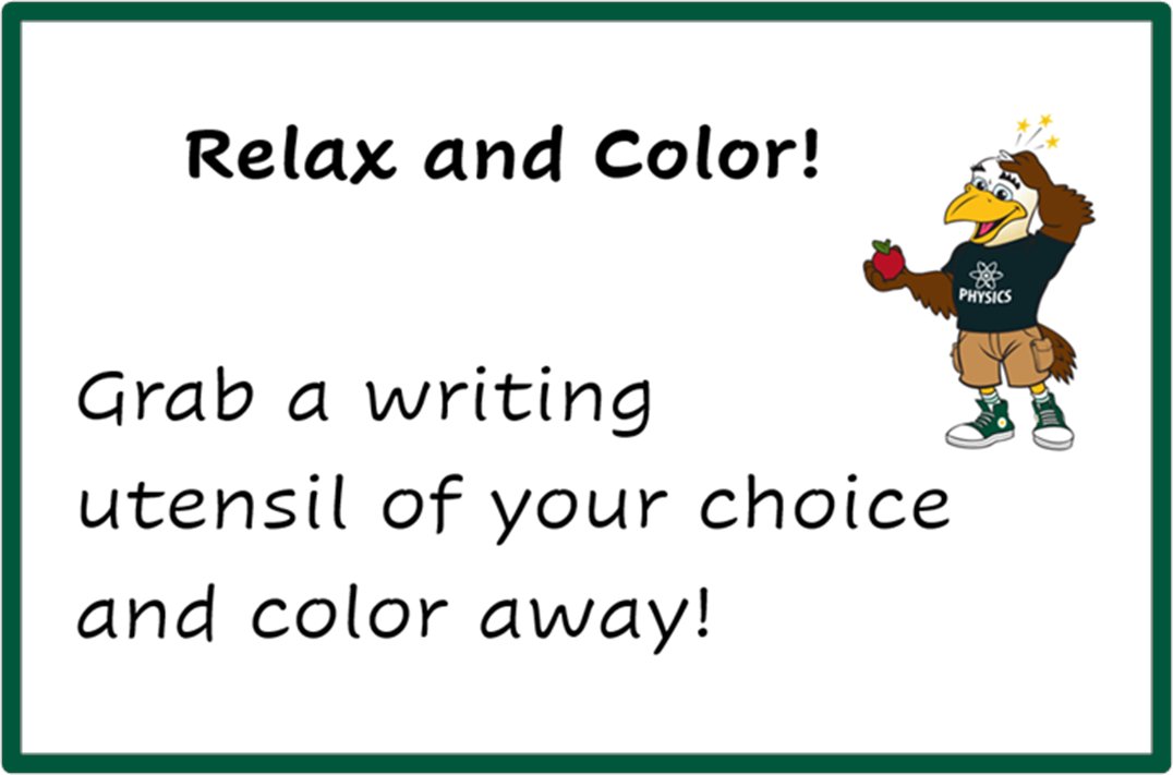 Stop by the lounge today for a coloring break with the <a href="/brockport/">SUNY Brockport</a> #physics crew!