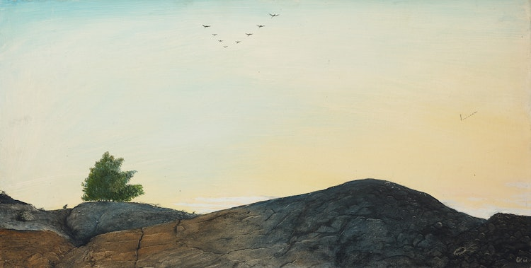 Canada_Painting's tweet image. Geese Flying South, Coniston, Ontario
William Kurelek
1966